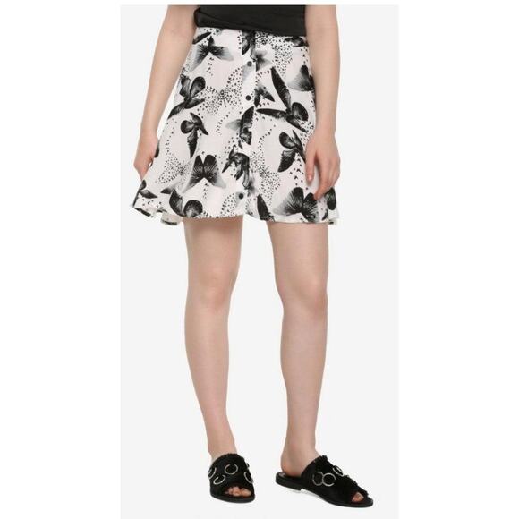 Midnight Hour Black & White Butterfly Print Skirt size M - Picture 1 of 6